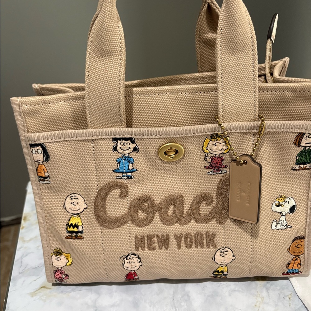 Coach Tan Tote with Peanuts Collection